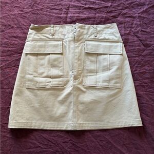 Tan Cargo Mini Skirt